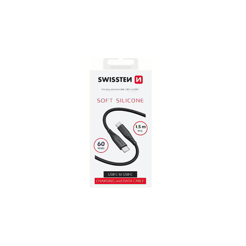 Câble Swissten Soft Silicone 60W USB-C 1.5M