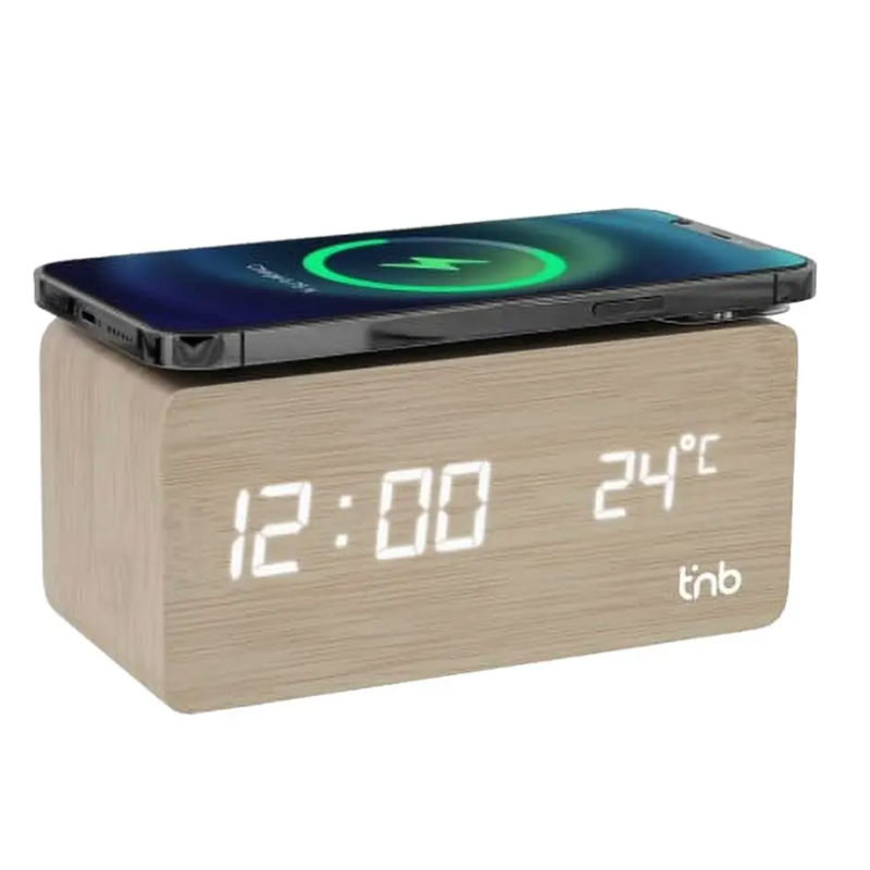 Reveil Dynamo Led Chargeur sans Fil