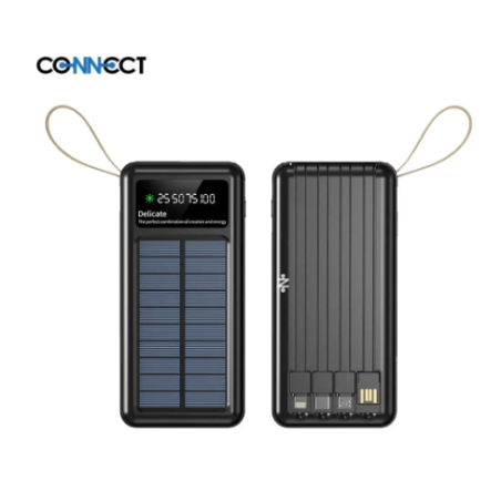 Batterie Externe Power Bank Solaire CONNECT MC-BESN01 10000mAh Noir