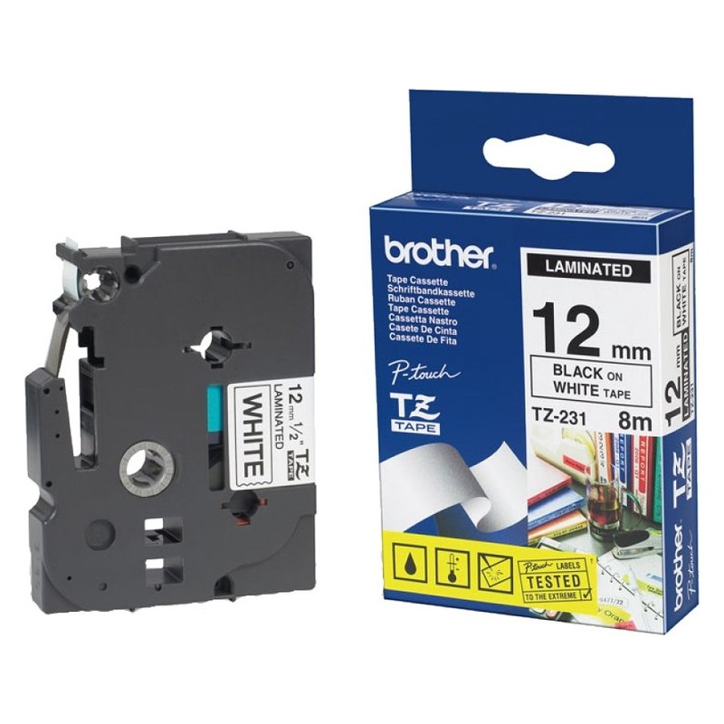 Cassette Ruban Adesife Plastifié Brother P-touch 12mm