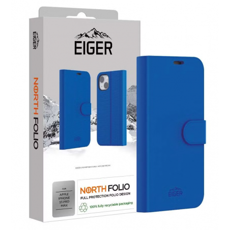 Coque Eiger Nort Folio iPhone 15 Pro Max Blue