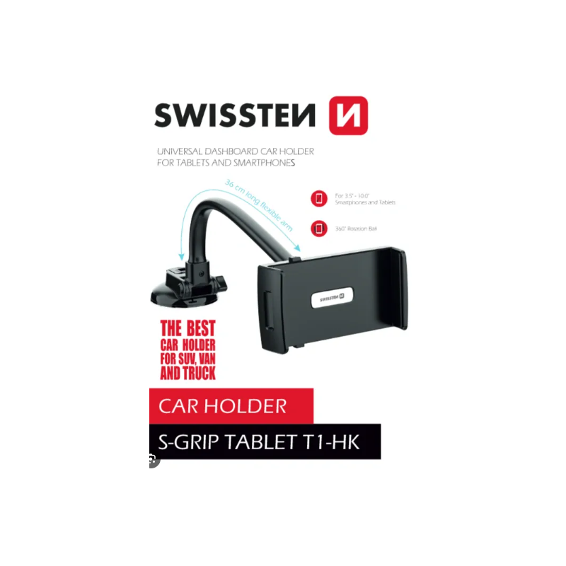 Swissten Universal Dashboard Car Holder S-Grip Tablet T1-HK